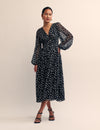 Black Polka Dot Anya Midi Dress