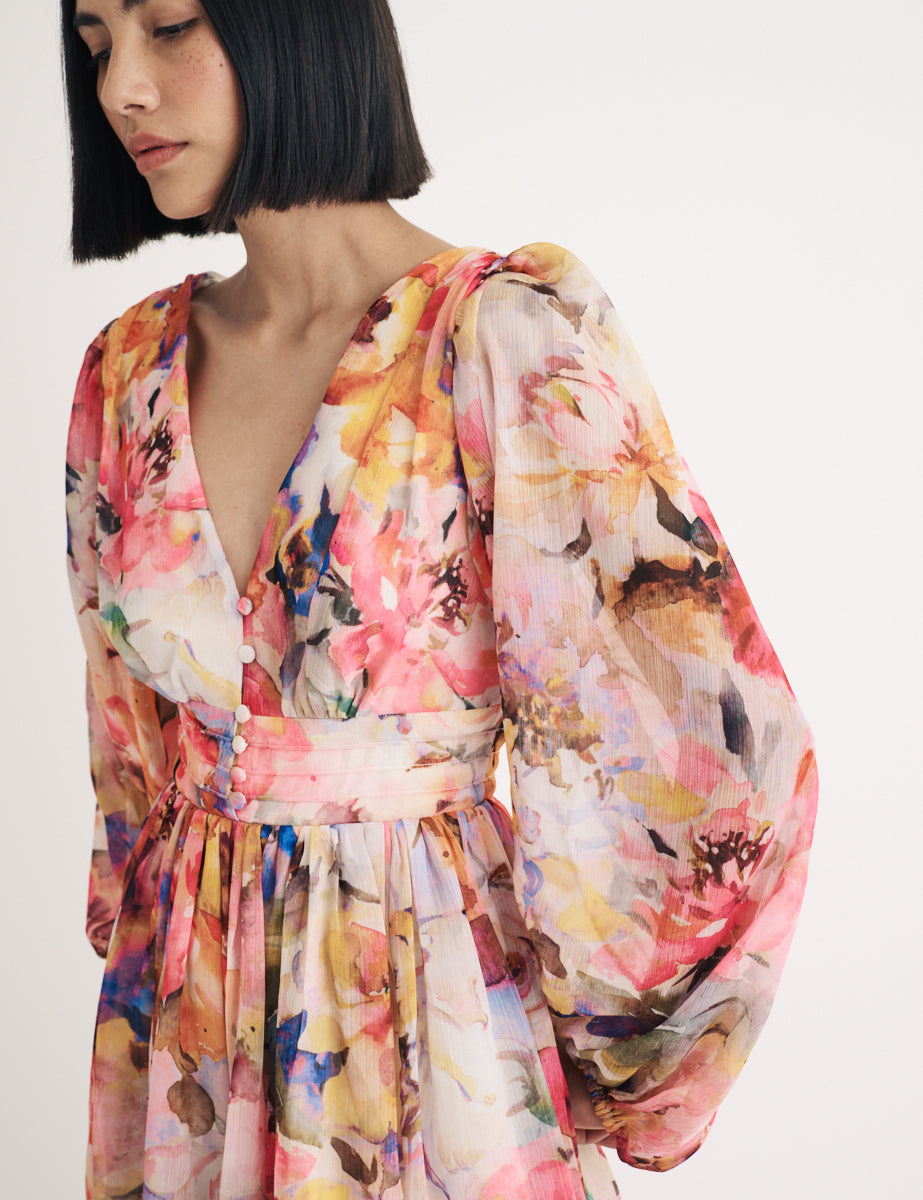 Watercolour Floral Anya Mini Dress