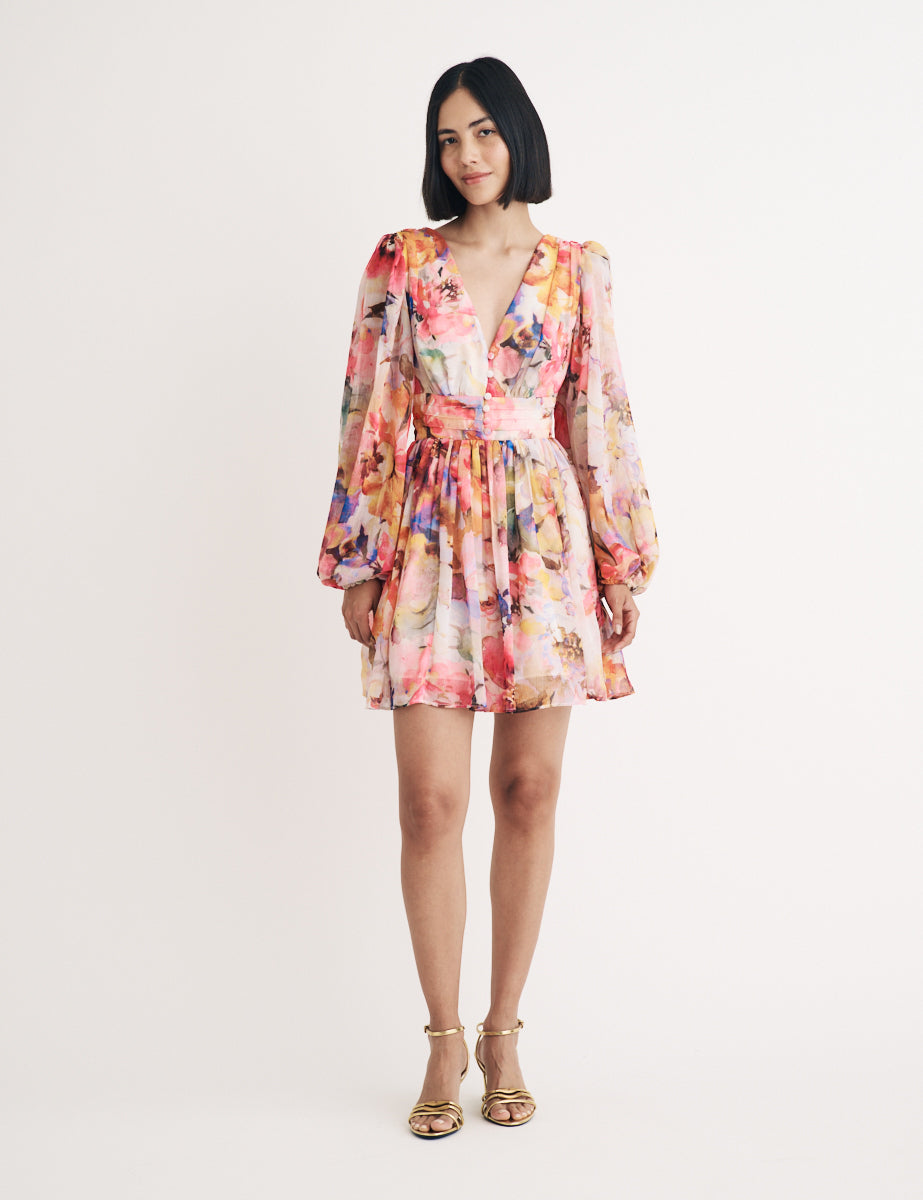 Watercolour Floral Anya Mini Dress