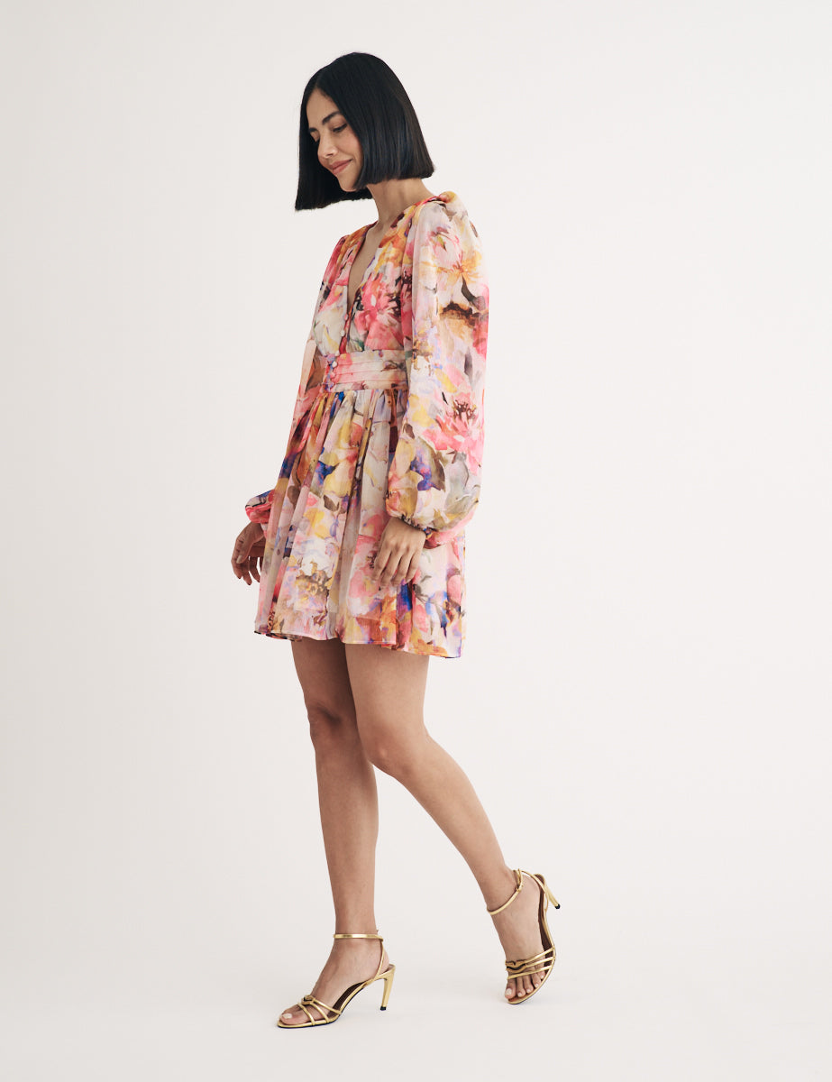 Watercolour Floral Anya Mini Dress