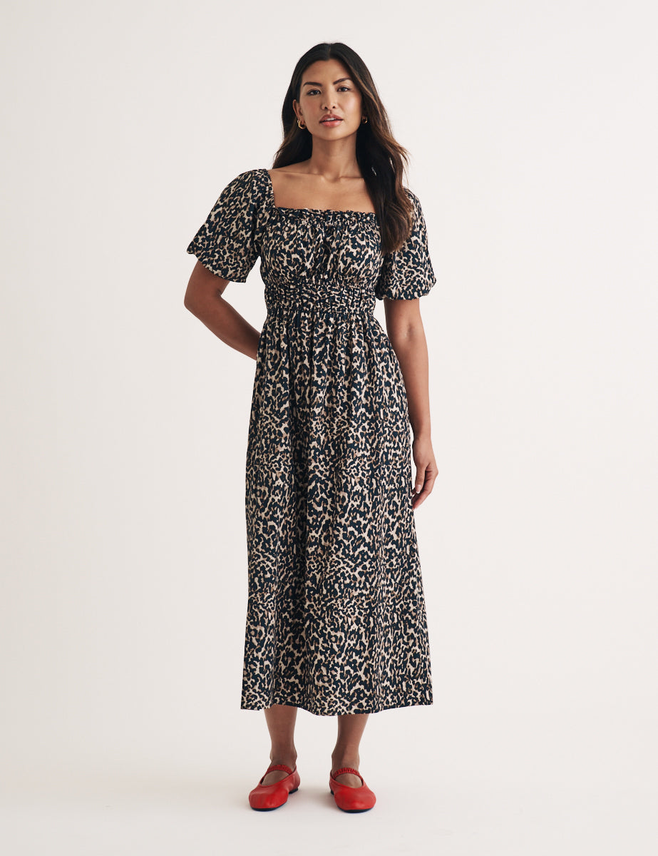 Leopard print Kurti Midi Dress