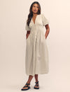 Cream Pinstripe Starlight Midi Dress
