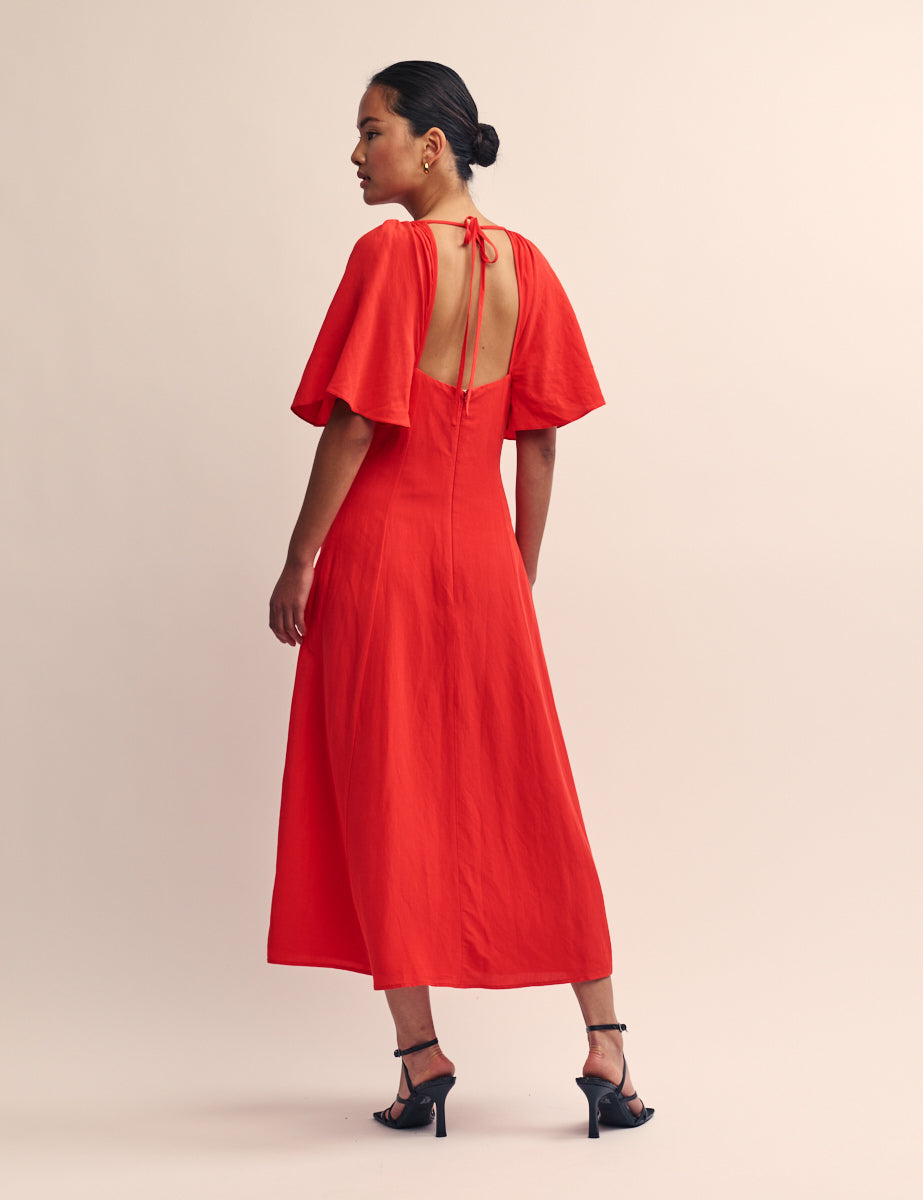 Red Acti Midi Dress