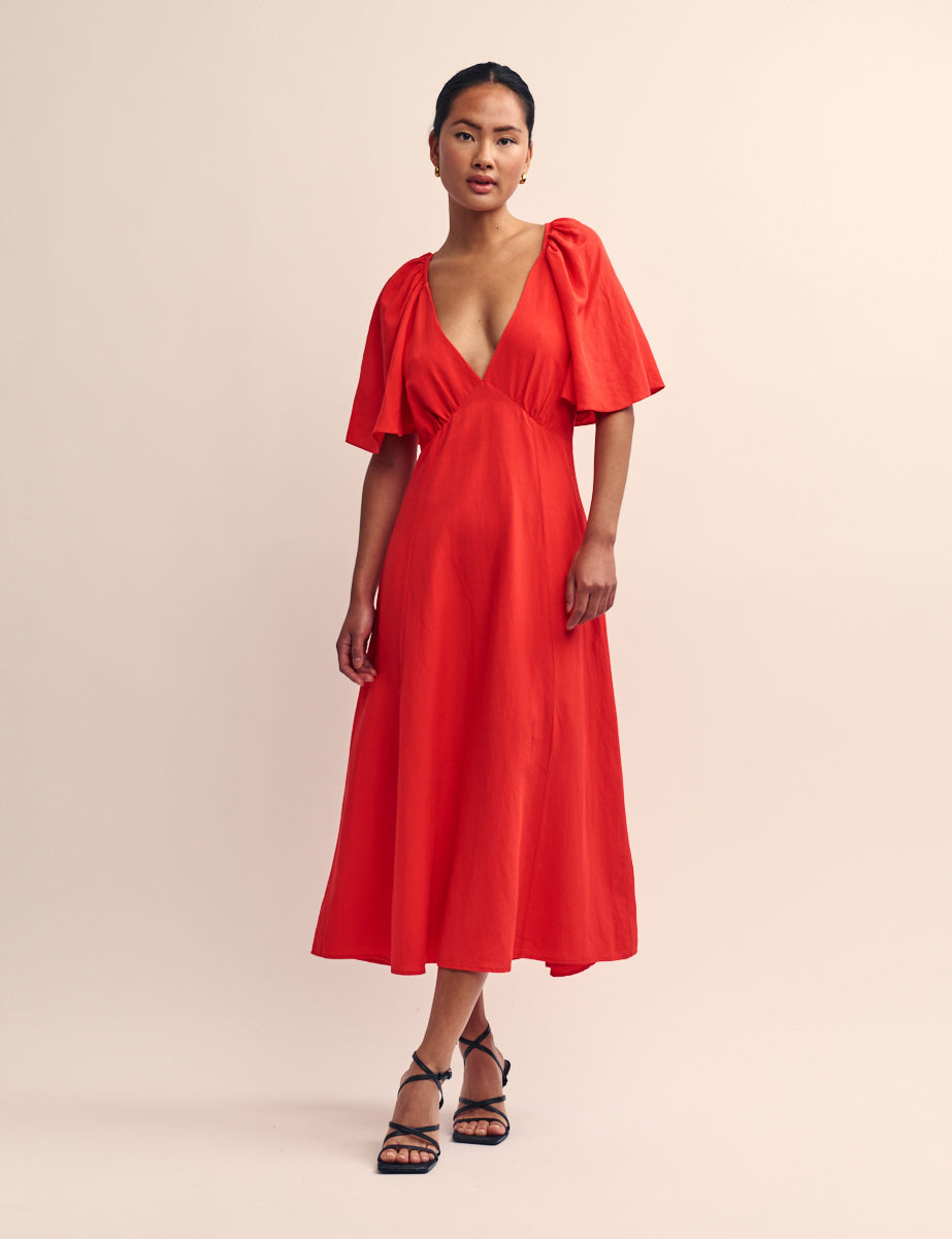 Red Acti Midi Dress