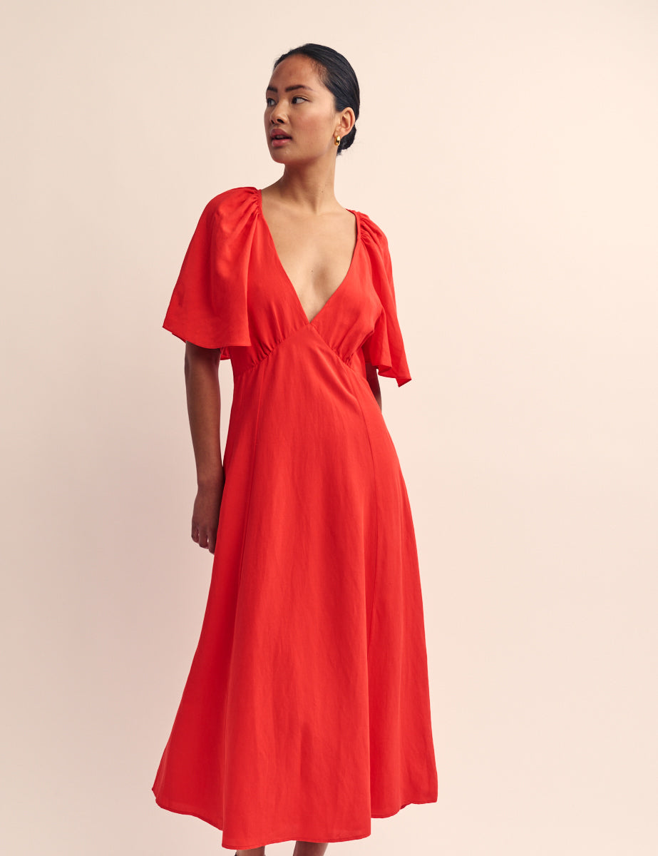 Red Acti Midi Dress