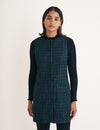 Navy Check Cord Button Down Ned Mini Pinafore Dress