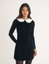 Black Cord Collar Maple Mini Dress