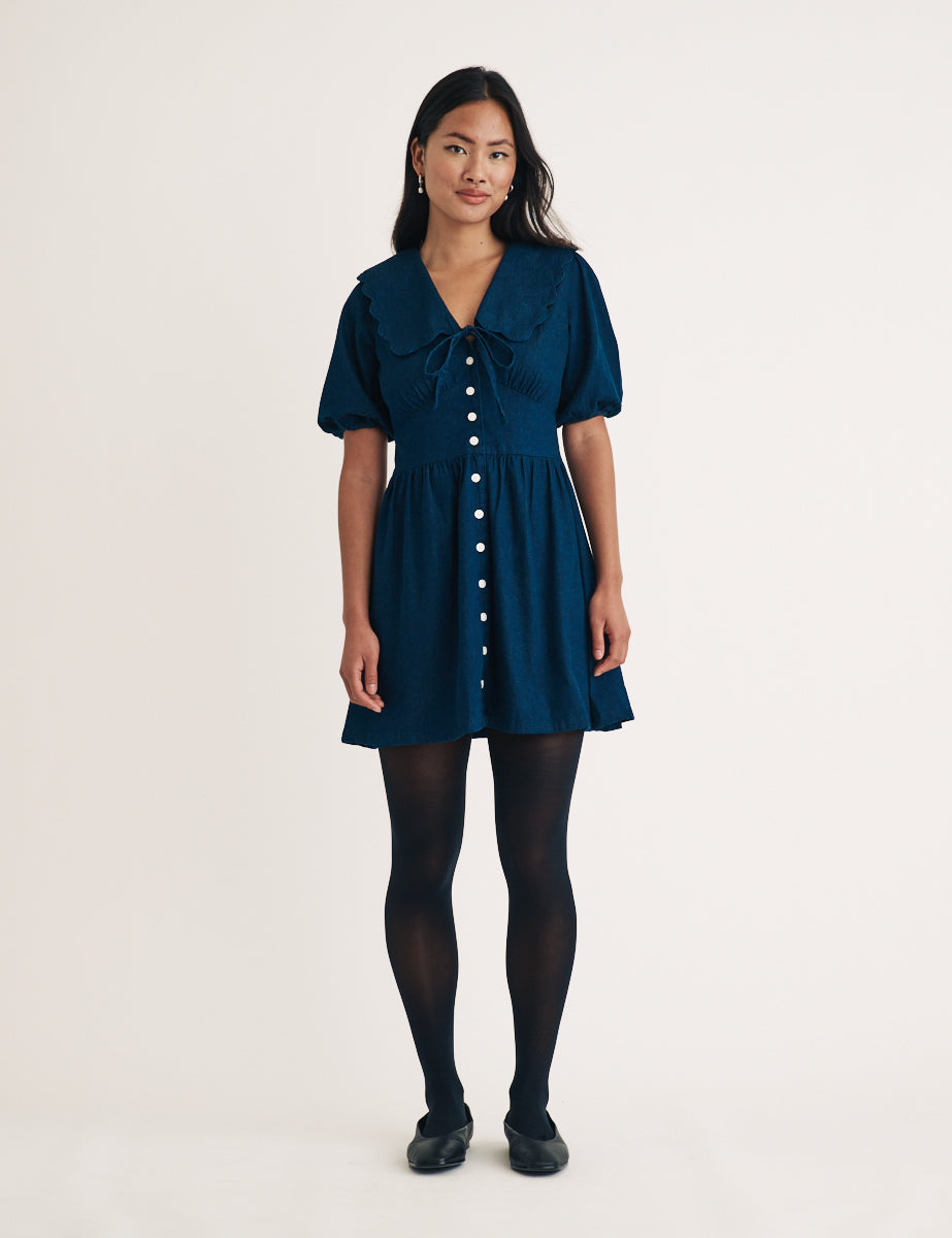 Dark Wash Denim Birdie Mini Dress