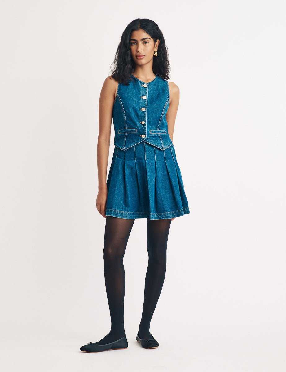 Denim Sinatra Waistcoat Mini Dress