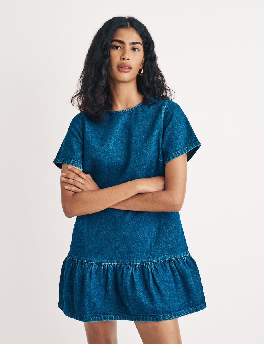 Mid Wash Denim Nancy Mini Dress