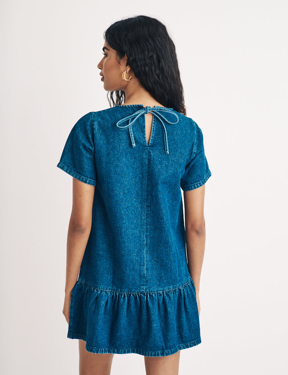 Mid Wash Denim Nancy Mini Dress