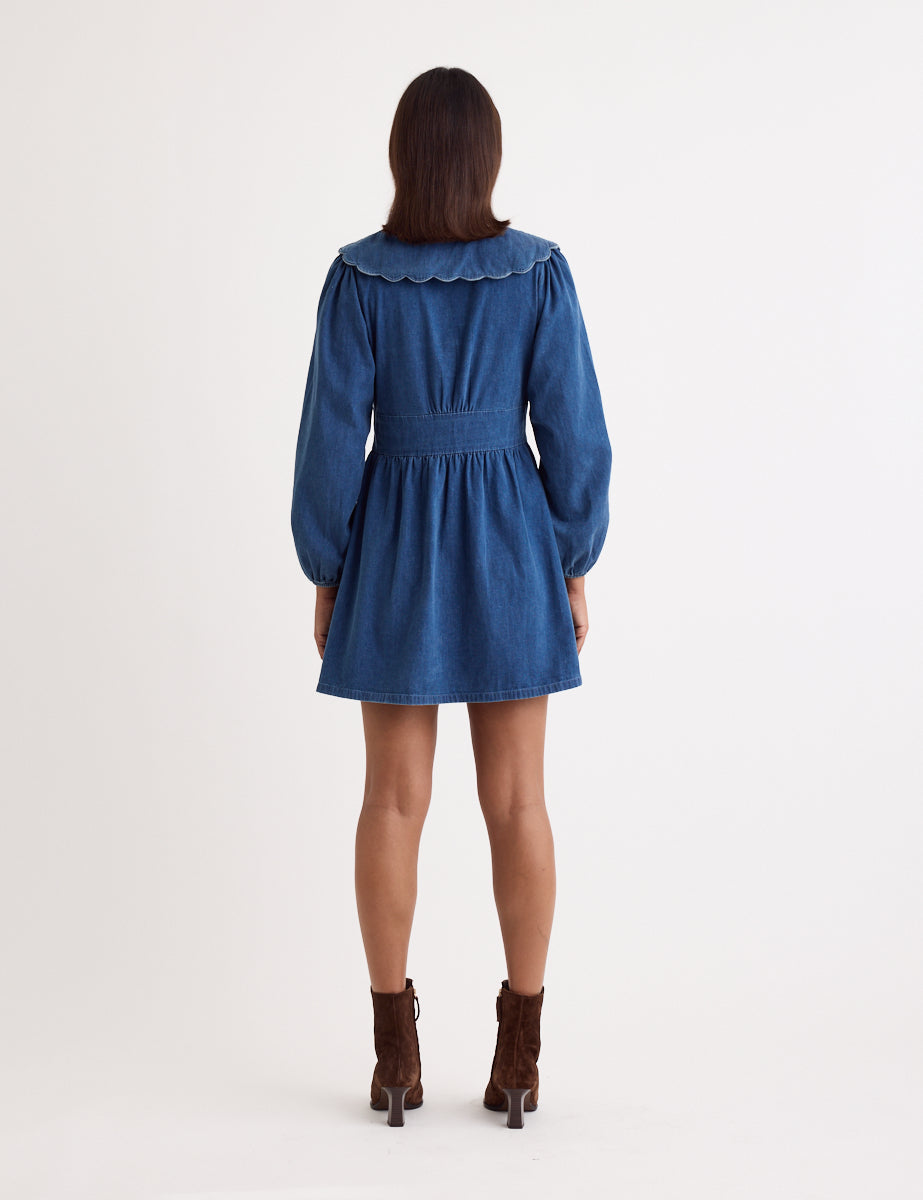 Denim Long Sleeve Birdie Mini Dress