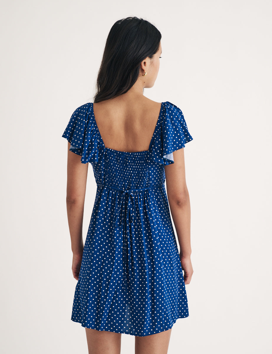 Blue Polka Dot Elsie Mini Dress