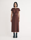 Brown Twist Front Lauren Midi Dress