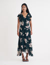 Black Floral Saoirse Midi Dress