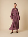 Purple Ruffle Bohana Midi Dress