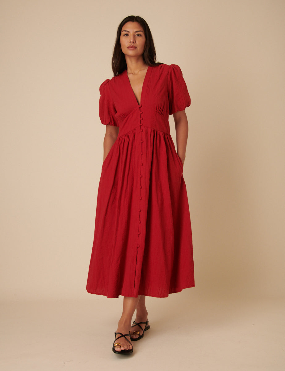 Red Starlight Midi Dress