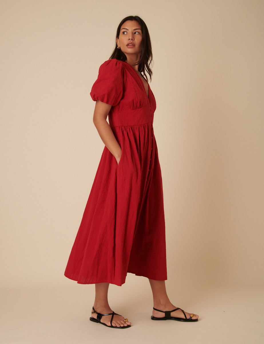 Red Starlight Midi Dress