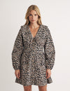 Leopard Print Long Sleeve Birdie Mini Dress