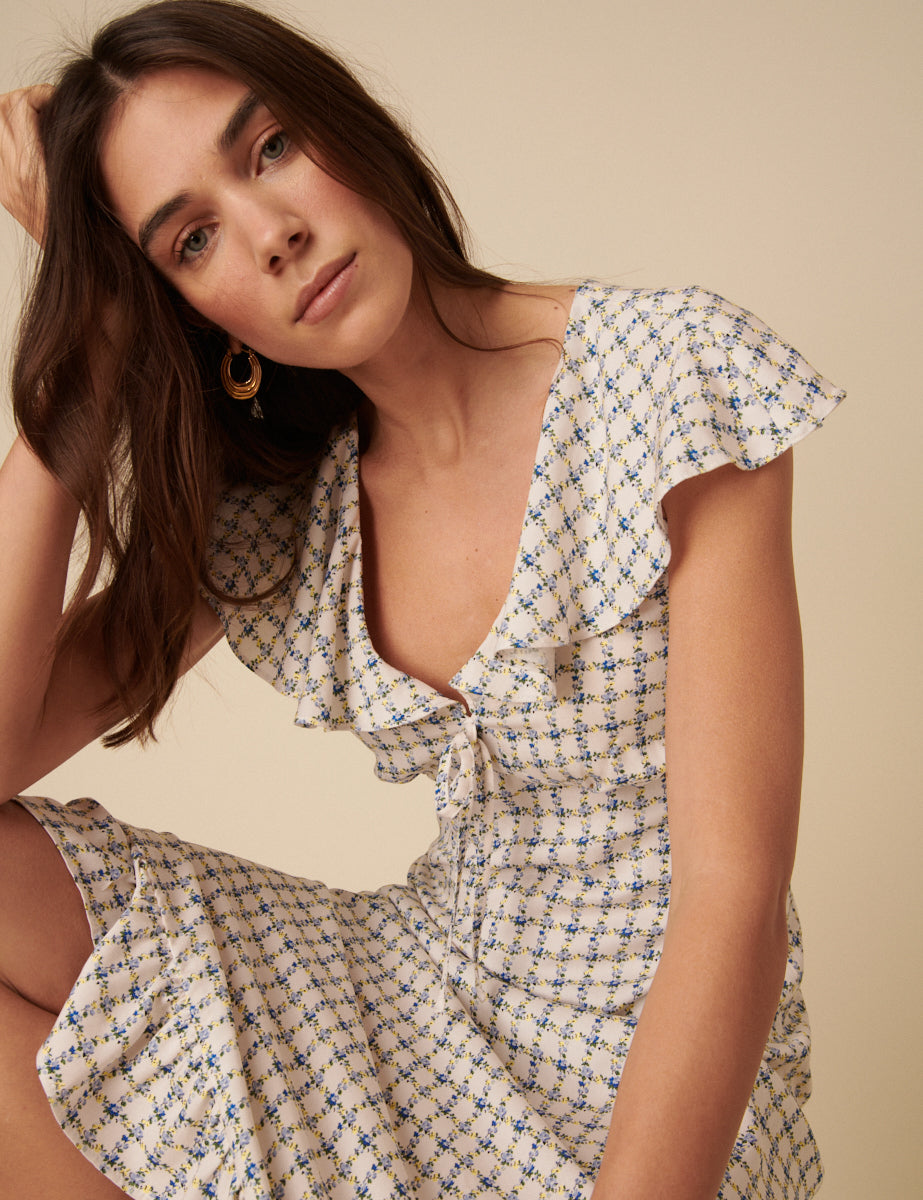 Floral Check Elouise Midi Dress