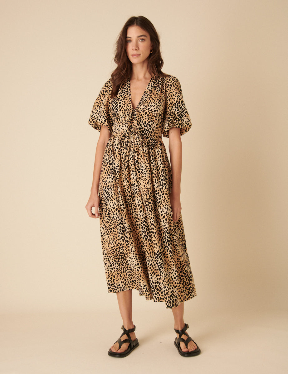 Leopard Print Scarla Midi Dress