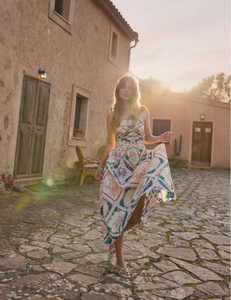 Secondary image ofAbstract Floral Bandeau Felicity Midi Dress