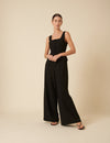 Black Square Neck Tailored Jumpsuit