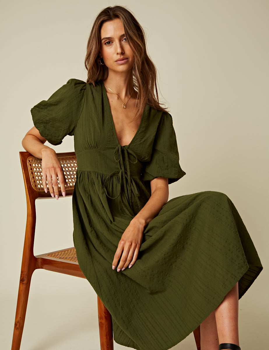 Petite Green Scarla Midi Dress