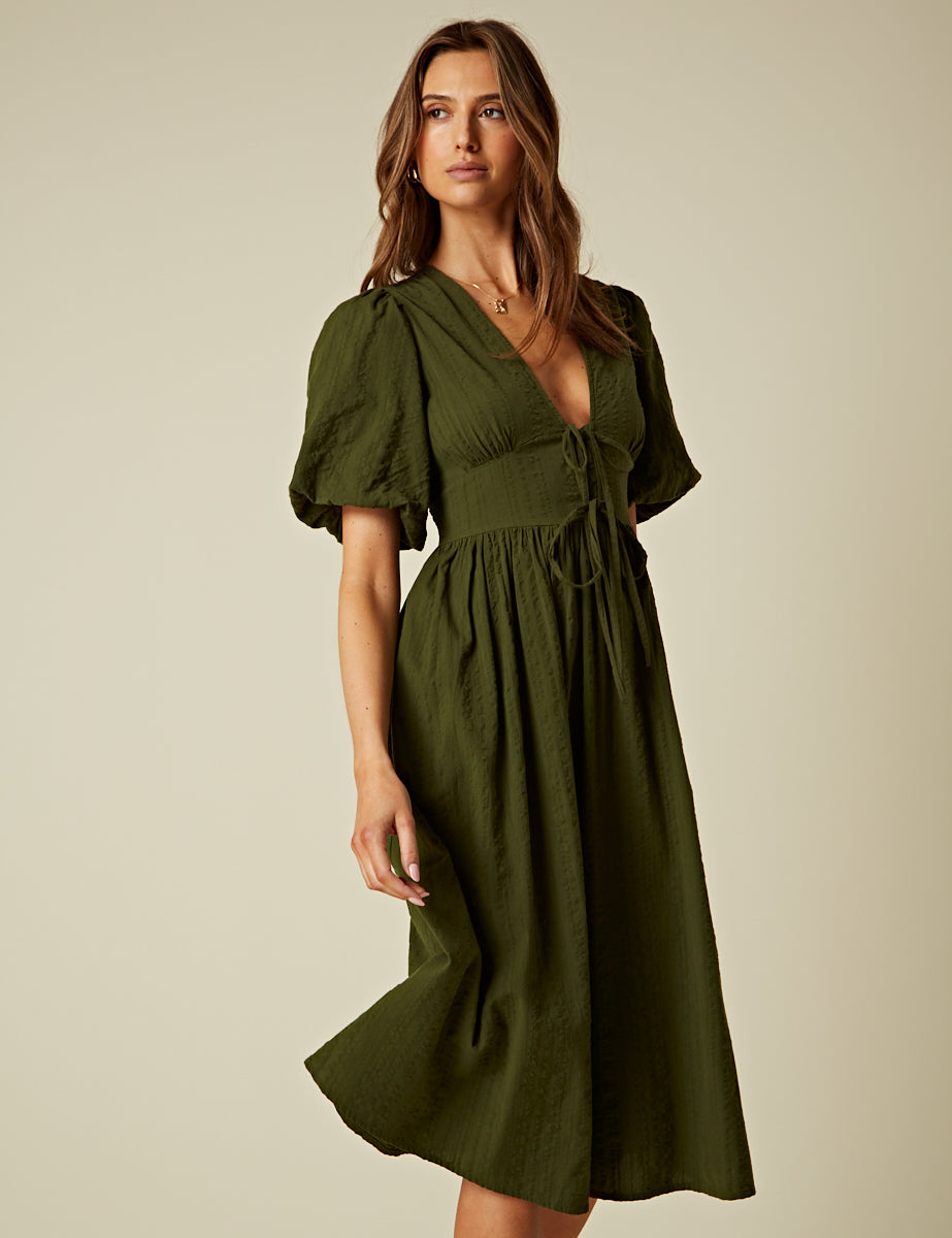 Petite Green Scarla Midi Dress