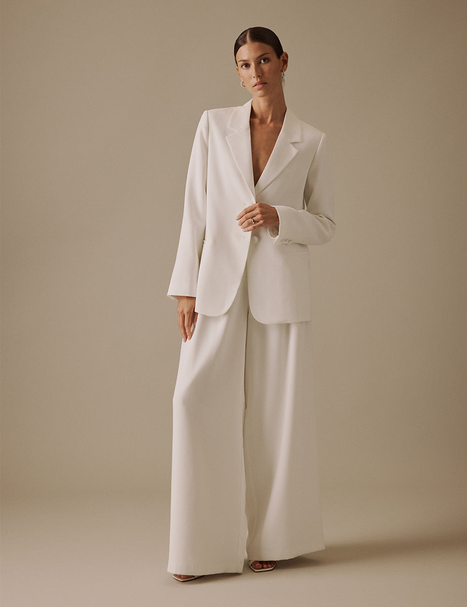 White Tailored Virgo Bridal Blazer