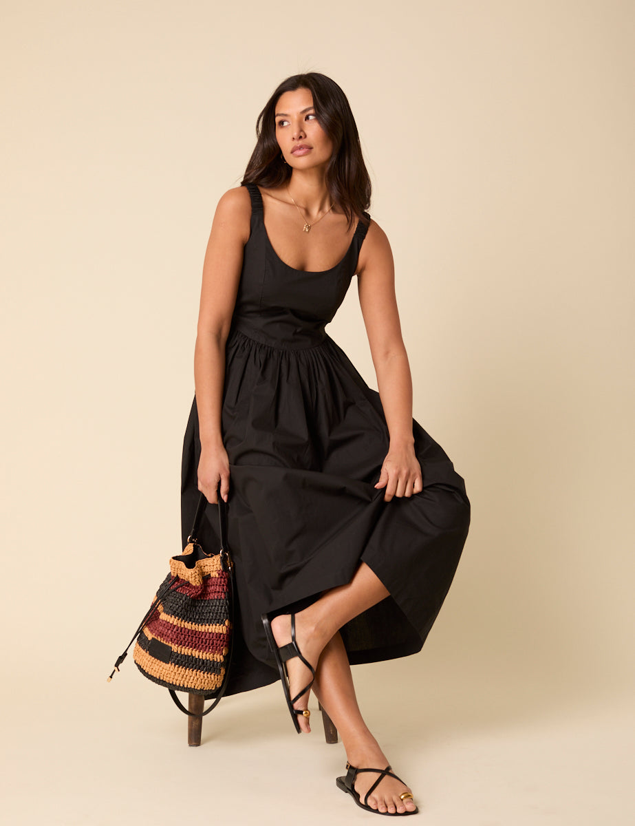Black Marina Midi Dress