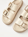 Alohas Cream Leather Harper Sandals