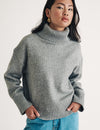 Grey Knitted Roll Neck Jumper