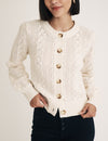 Cream Pointelle Knitted Cardigan