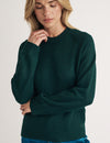 Dark Green Crew Neck Knitted Jumper