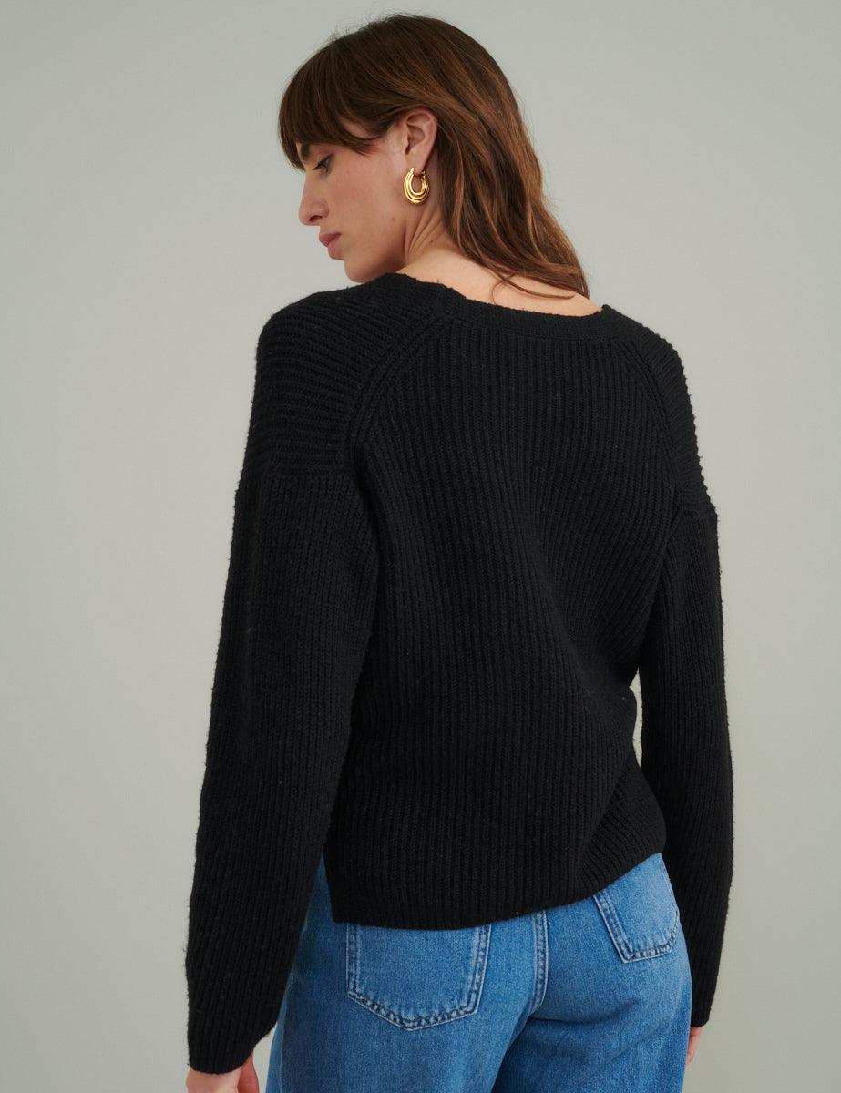 Black Knitted Cardigan