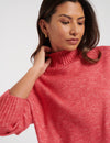 Pink Knitted Funnel Neck Jumper