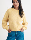 Yellow Pointelle Wool Blend Knitted Jumper