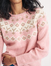 Pink Fair Isle Knitted Wool Jumper