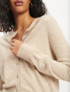 Beige Cashmere Crew Neck Cardigan