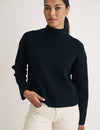 Black Funnel Neck Knitted Jumper