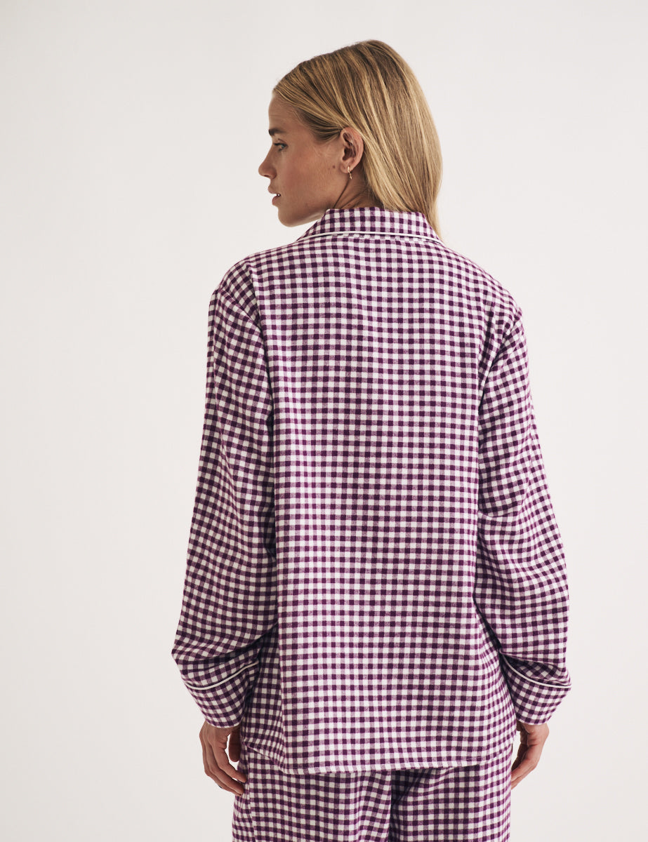 Purple Gingham Pyjama Top