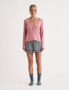 Pink Pointelle Long Sleeve Pyjama Top