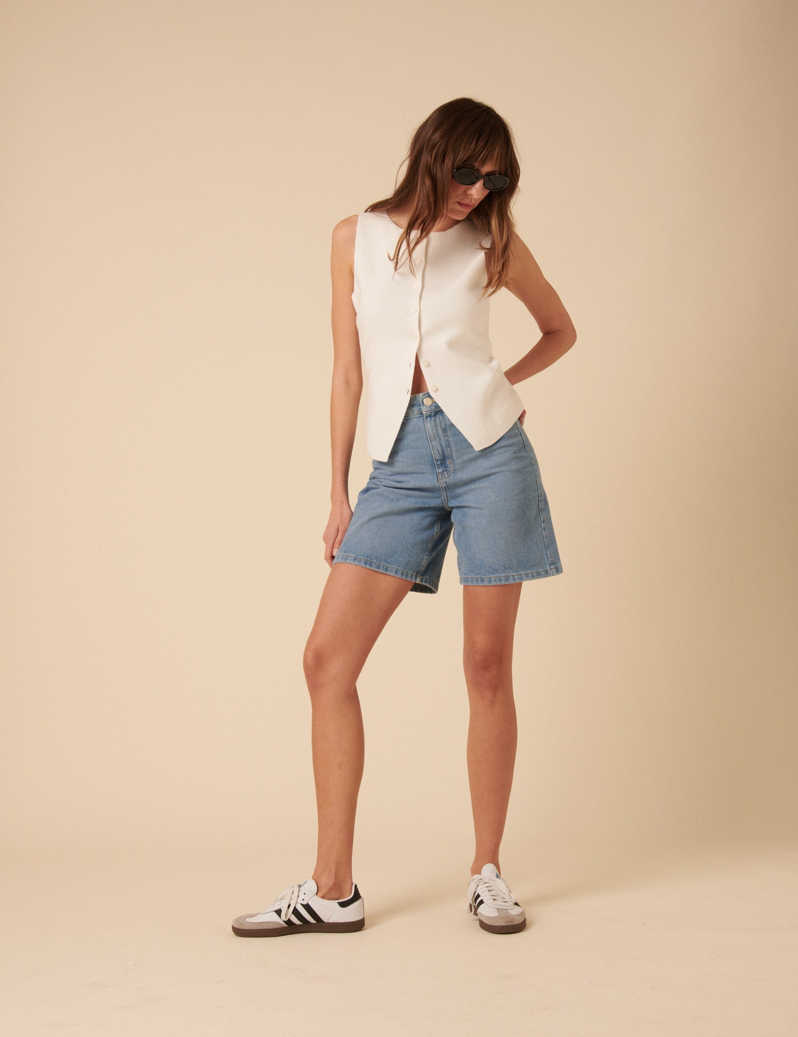 Light Wash Denim Brixton Long Shorts