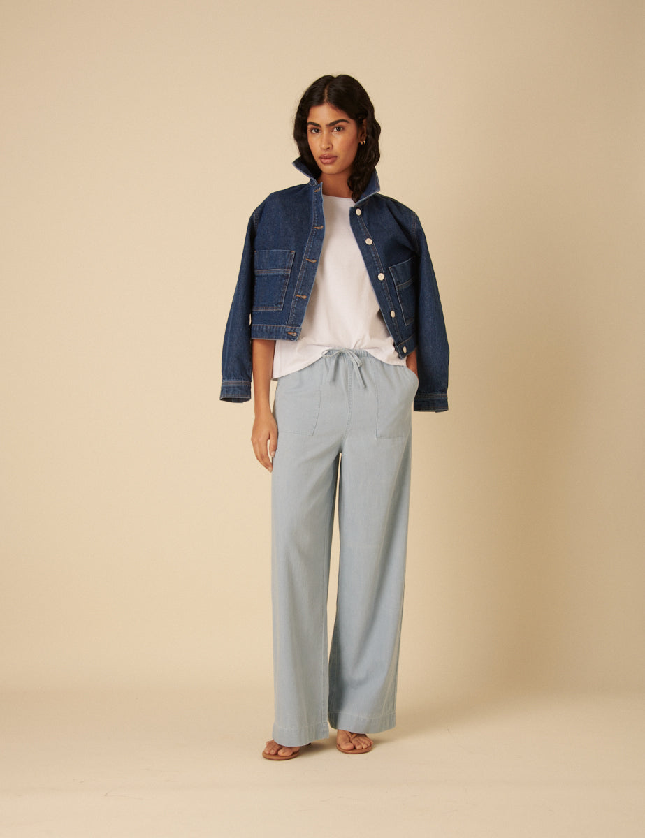 Light Blue Denim Relaxed Shona Trousers