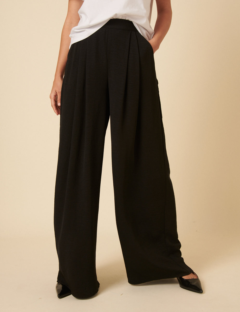 Black Wide Leg Zeena Trousers