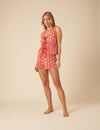Red Broderie Anglaise Shorts