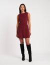 Burgundy Cord Boston Mini Pinafore Dress