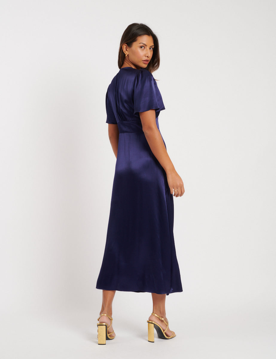 Navy Bridesmaid Erin Midi Dress