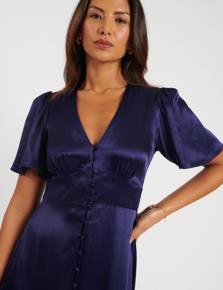 Navy Bridesmaid Erin Midi Dress